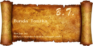 Bunda Toszka névjegykártya
